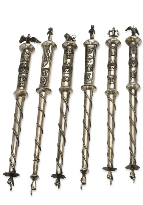 Solid silver antique Jewish religious objects, 25 pieces - 2