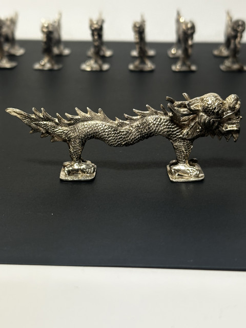 Silver set of decorative dragons - 2