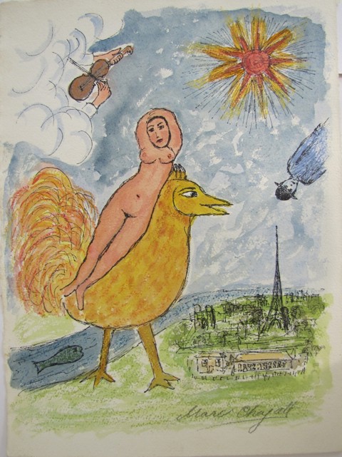 Marc Chagall - Žena a kohout