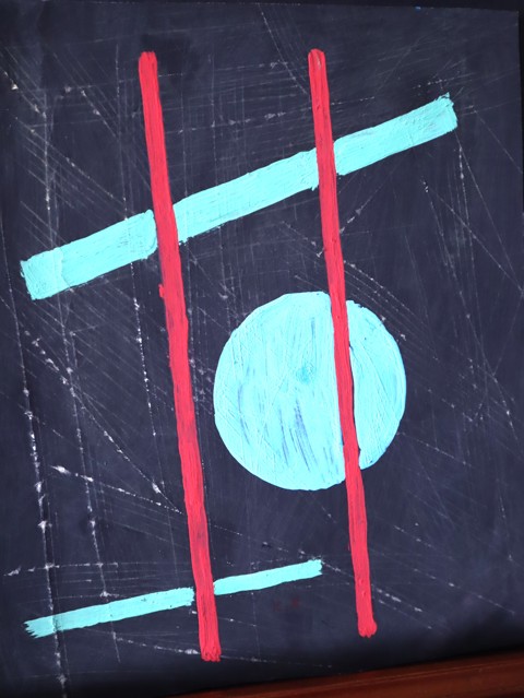 Geometrické obrazce - signováno K.M.