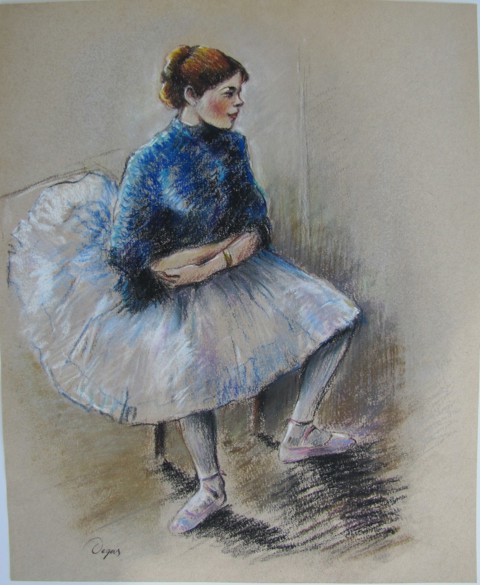 Edgar Degas - Relaxující sedící baletka