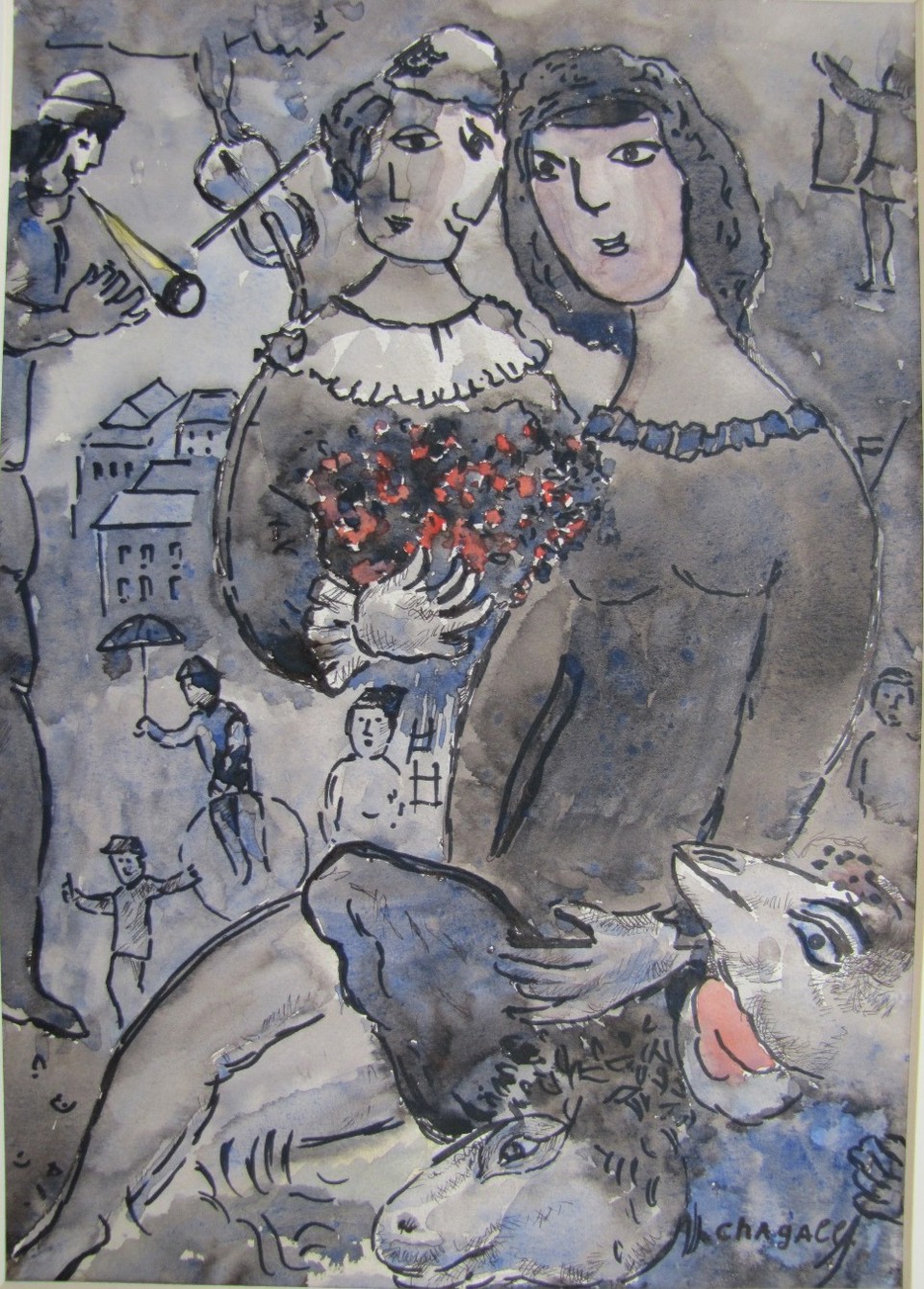 Marc Chagall - Woman and Clown