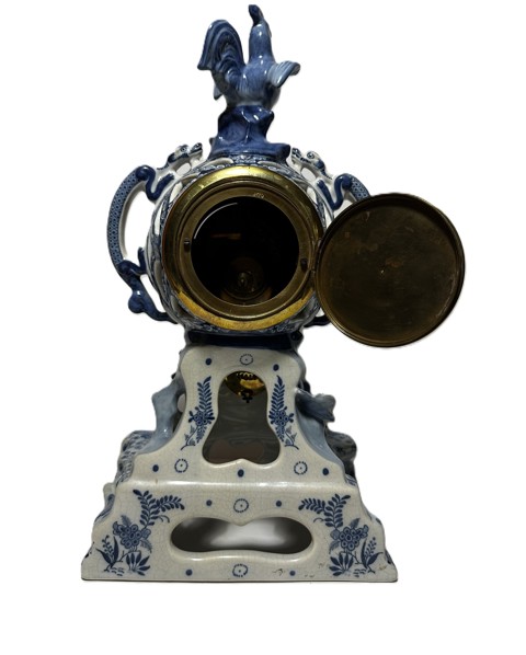 Three-Piece Delft Blue Porcelain Clock Garniture - 6