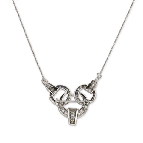 Women's white gold necklace with diamonds - 9
