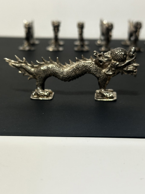 Silver set of decorative dragons - 5