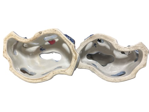 Three-Piece Delft Blue Porcelain Clock Garniture - 12