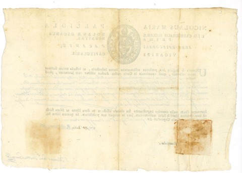 Catholic Testimonial Letter – Diocese of Nola, Italy, under Pope Pius VI (1775–1799) - 4